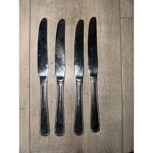 4 PCs Dinner Knives Solid Wallace ASHCROFT Stainless China 9 3/8"‎ Flatware